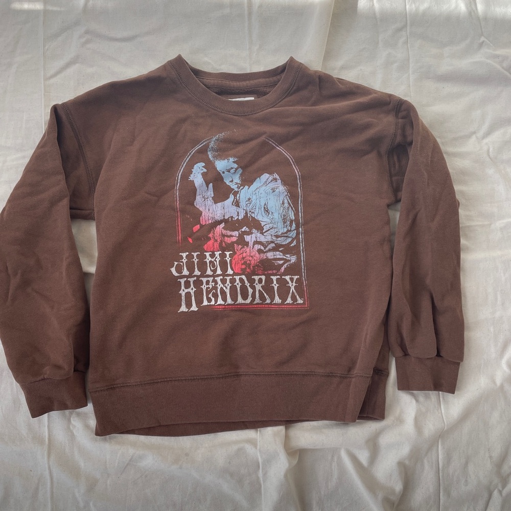 Abercrombie Kids Brown Crewneck Sweater with Graphic Design